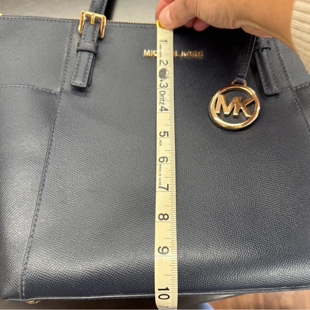 Michael Kors Dark Blue Tote with Gold Accents - Picture 4 of 6